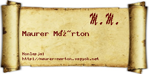Maurer Márton névjegykártya